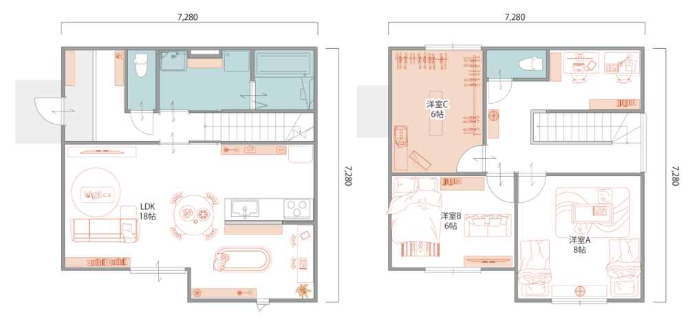 30坪｜3LDK 水回り集約で日々の家事を時短する家