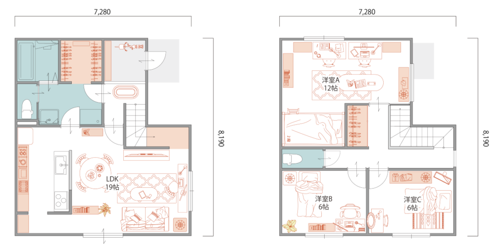 32坪｜3LDK 回遊キッチンと12帖の大空間主寝室