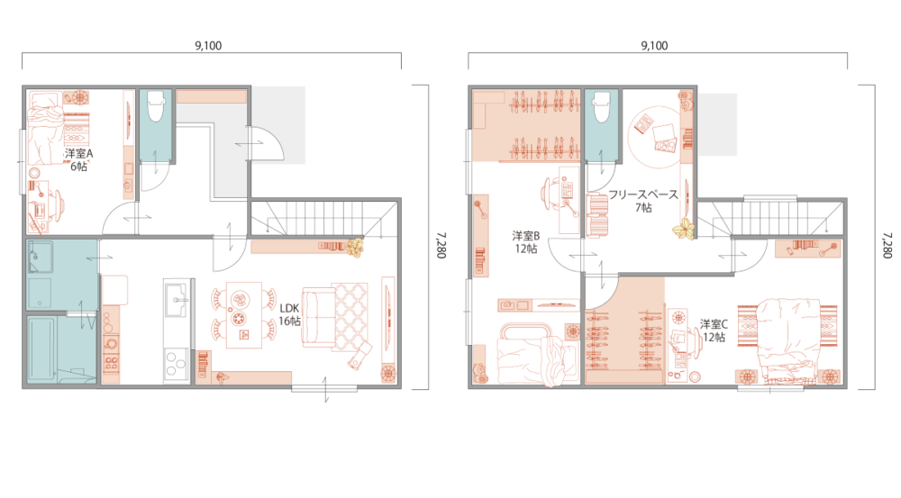 34坪｜3LDK　1階洋室で将来も安心なワンフロア生活